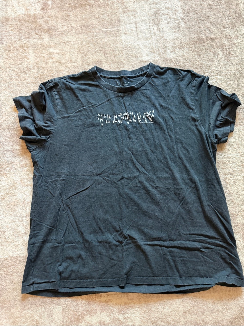 ALLSAINTS Out Of This World Star Graphic T-Shirt Extra Large Black